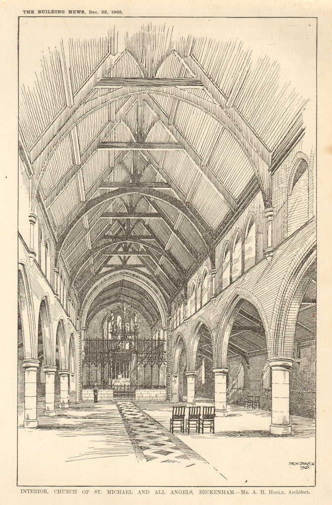 Interior, Church of St. Michael & All Angels, Beckenham. AH Hoole Architect 1905